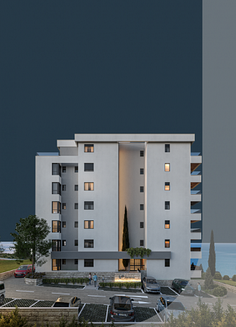 Dobra Voda'da deniz manzaralı yeni binada daireler